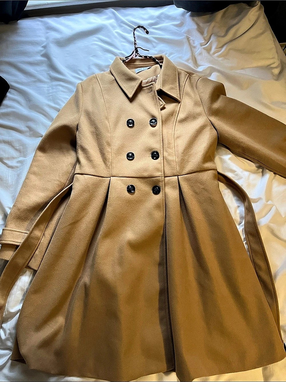 KATE KASIN Women Lapel Collar Peacoat Casual Double Breasted Above Knee Overcoat